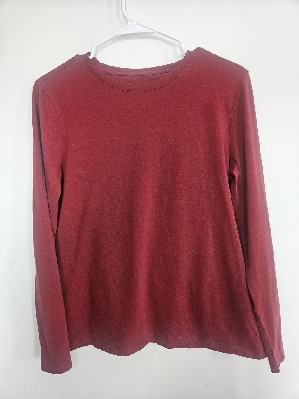 PRIMARK Men's Burgundy Stretch Crew Neck T-Shirt - Size L - Essential Basic🔥